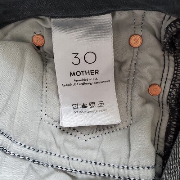 Mother The Roller Heel Flared Wide Leg Jeans X Marks The Spot Gray USA Size 30 - Picture 9 of 12